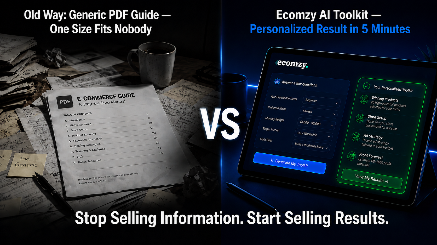 Ecomzy AI Toolkits - how they work compared to traditional digital guides