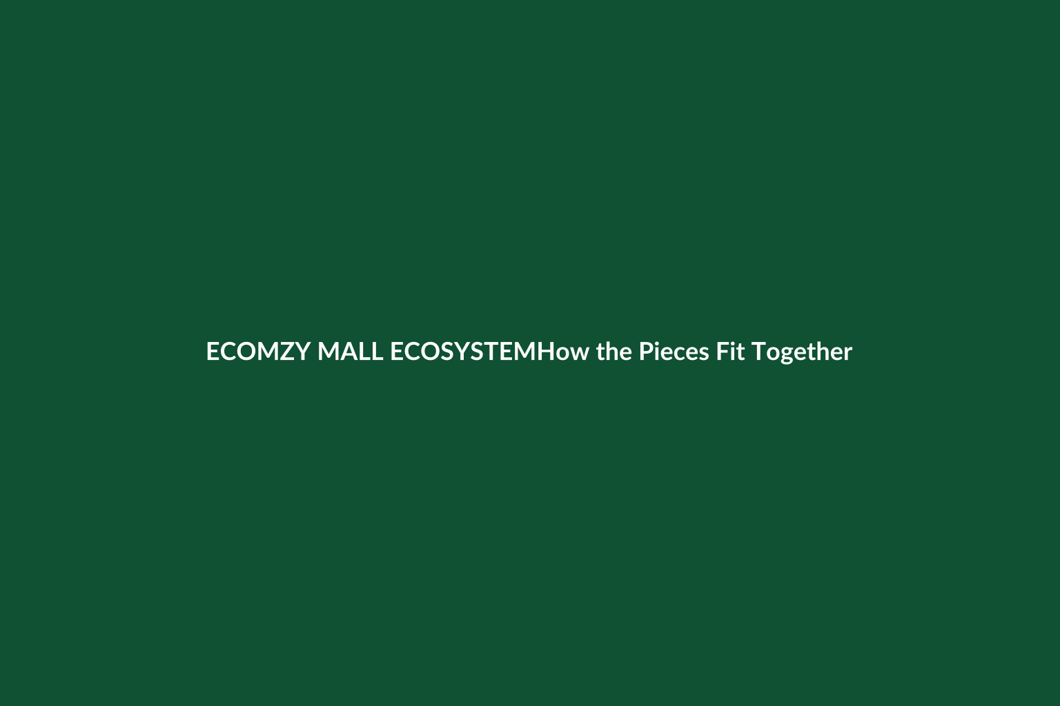 How Ecomzy Mall fits into the Ecomzy ecommerce ecosystem